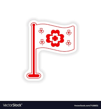 Stylish paper sticker on white background flag vector image