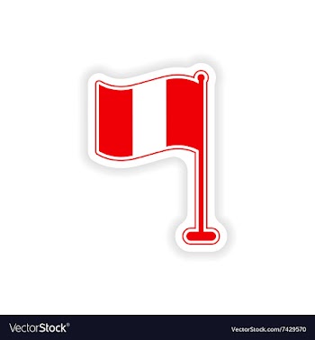 Stylish paper sticker on white background flag vector image