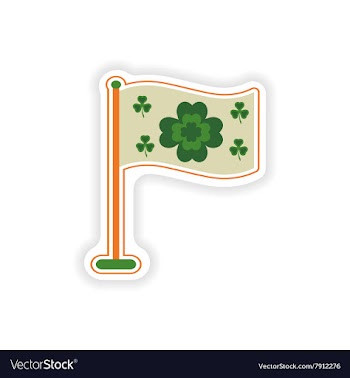 Stylish paper sticker on white background flag vector image