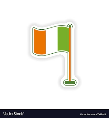 Stylish paper sticker on white background flag vector image