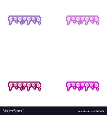 Stylish paper sticker on white background garland vector image