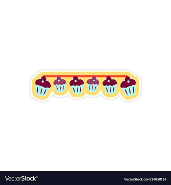 Stylish paper sticker on white background garland vector image