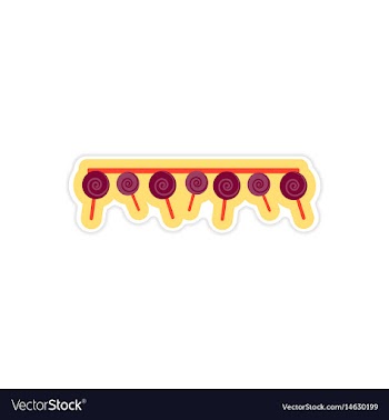 Stylish paper sticker on white background garland vector image