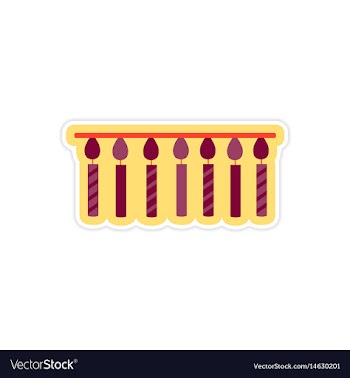 Stylish paper sticker on white background garland vector image