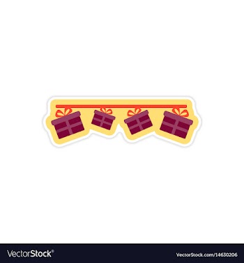 Stylish paper sticker on white background garland vector image
