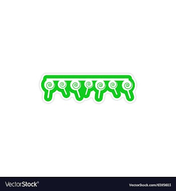 Stylish paper sticker on white background garland vector image
