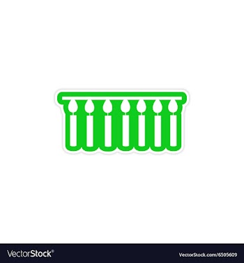 Stylish paper sticker on white background garland vector image