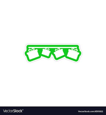 Stylish paper sticker on white background garland vector image