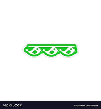 Stylish paper sticker on white background garland vector image