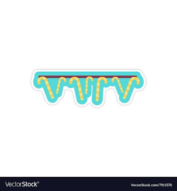 Stylish paper sticker on white background garland vector image
