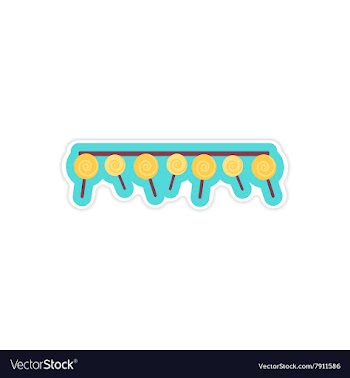 Stylish paper sticker on white background garland vector image