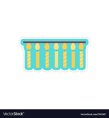 Stylish paper sticker on white background garland vector image