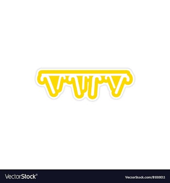 Stylish paper sticker on white background garland vector image
