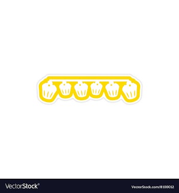 Stylish paper sticker on white background garland vector image