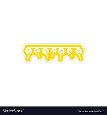 Stylish paper sticker on white background garland vector image