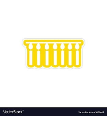 Stylish paper sticker on white background garland vector image