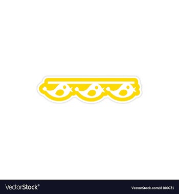 Stylish paper sticker on white background garland vector image