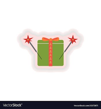 Stylish paper sticker on white background gift vector image