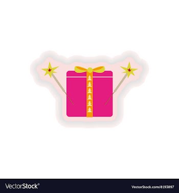 Stylish paper sticker on white background gift vector image
