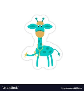 Stylish paper sticker on white background giraffe vector image