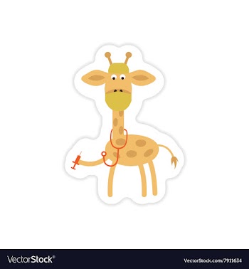 Stylish paper sticker on white background giraffe vector image