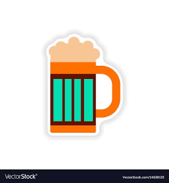 Stylish paper sticker on white background glass vector image