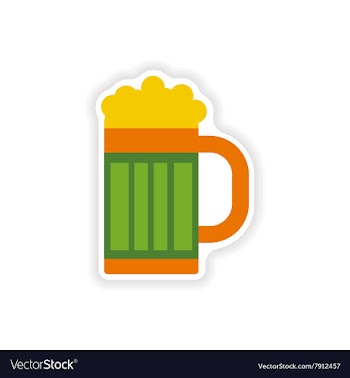 Stylish paper sticker on white background glass vector image