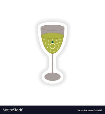 Stylish paper sticker on white background glass vector image