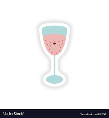 Stylish paper sticker on white background glass vector image