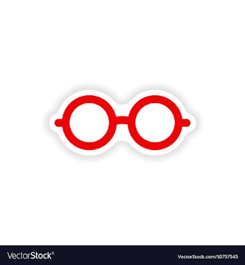 Stylish paper sticker on white background glasses vector image