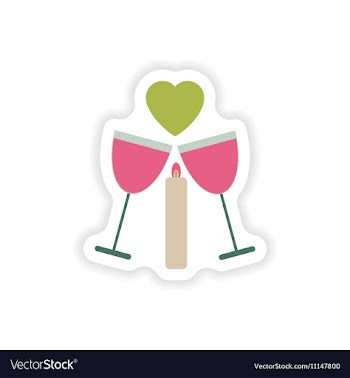 Stylish paper sticker on white background glasses vector image