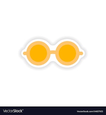 Stylish paper sticker on white background glasses vector image