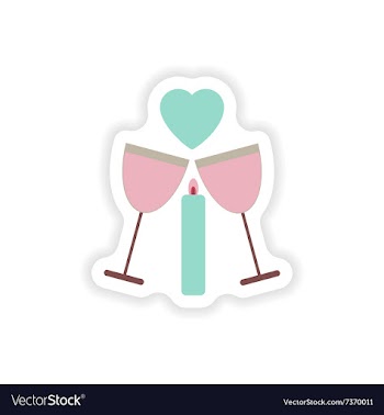 Stylish paper sticker on white background glasses vector image