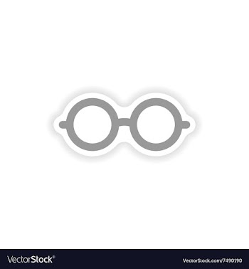 Stylish paper sticker on white background glasses vector image