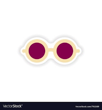 Stylish paper sticker on white background glasses vector image