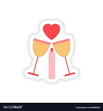 Stylish paper sticker on white background glasses vector image