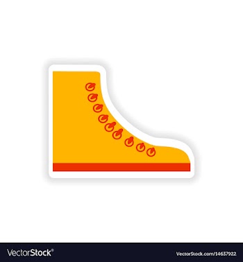 Stylish paper sticker on white background gumshoes vector image