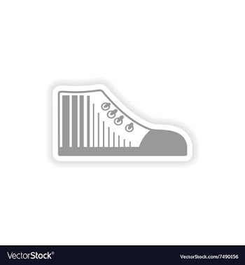 Stylish paper sticker on white background gumshoes vector image