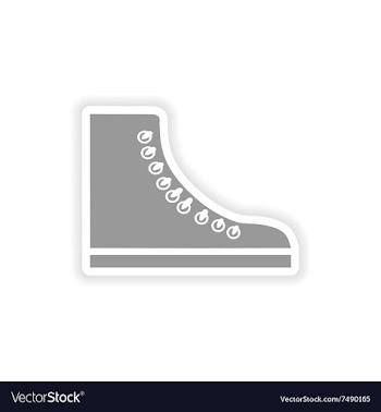 Stylish paper sticker on white background gumshoes vector image
