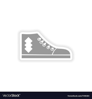 Stylish paper sticker on white background gumshoes vector image