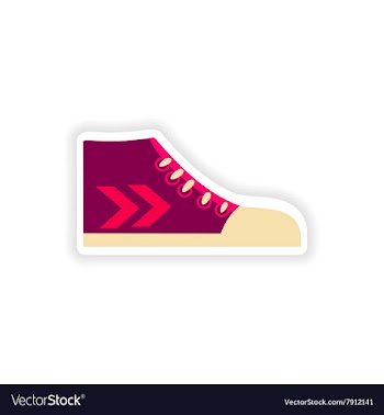 Stylish paper sticker on white background gumshoes vector image