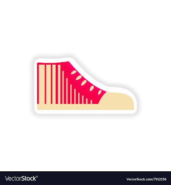 Stylish paper sticker on white background gumshoes vector image