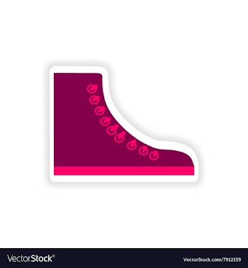 Stylish paper sticker on white background gumshoes vector image