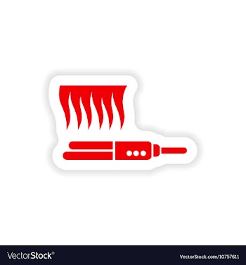 Stylish paper sticker on white background hair vector image