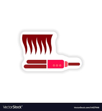 Stylish paper sticker on white background hair vector image