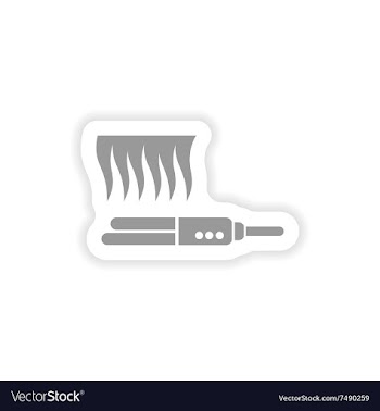 Stylish paper sticker on white background hair vector image