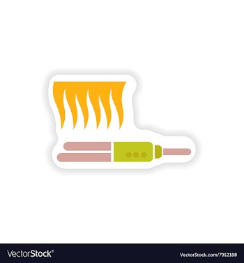 Stylish paper sticker on white background hair vector image
