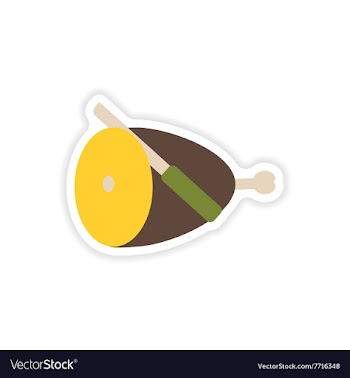 Stylish paper sticker on white background ham and vector image