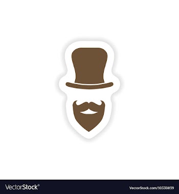 Stylish paper sticker on white background hat vector image