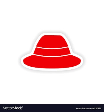 Stylish paper sticker on white background hat vector image